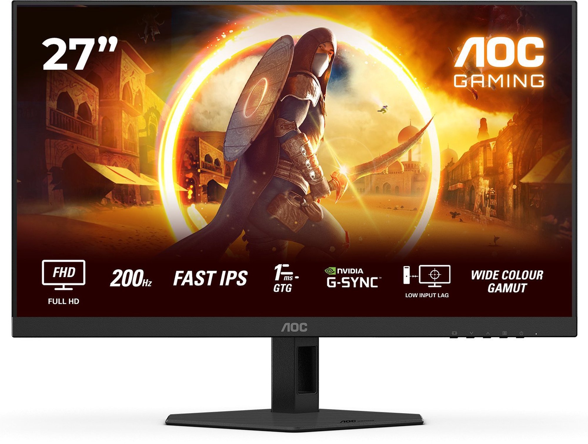 AOC | 27G4HRE | 27 " | Fast IPS | FHD | 16:9 | 200 Hz | 1 ms | 1920 x 1080 pixels | 300 cd/m² | HDMI ports quantity 2 | Black - Image 2