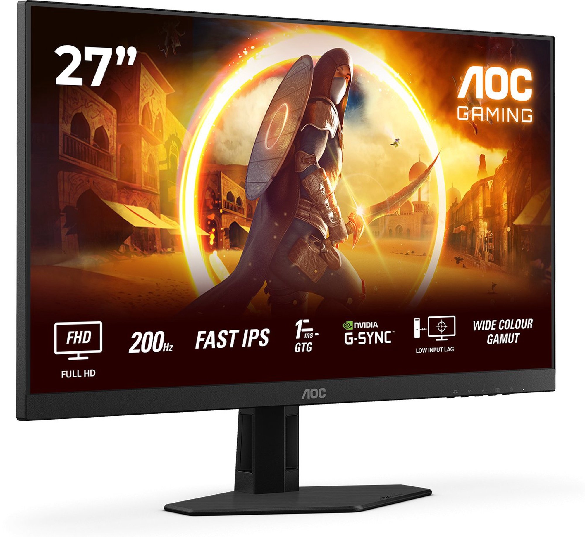 AOC | 27G4HRE | 27 " | Fast IPS | FHD | 16:9 | 200 Hz | 1 ms | 1920 x 1080 pixels | 300 cd/m² | HDMI ports quantity 2 | Black - Image 4