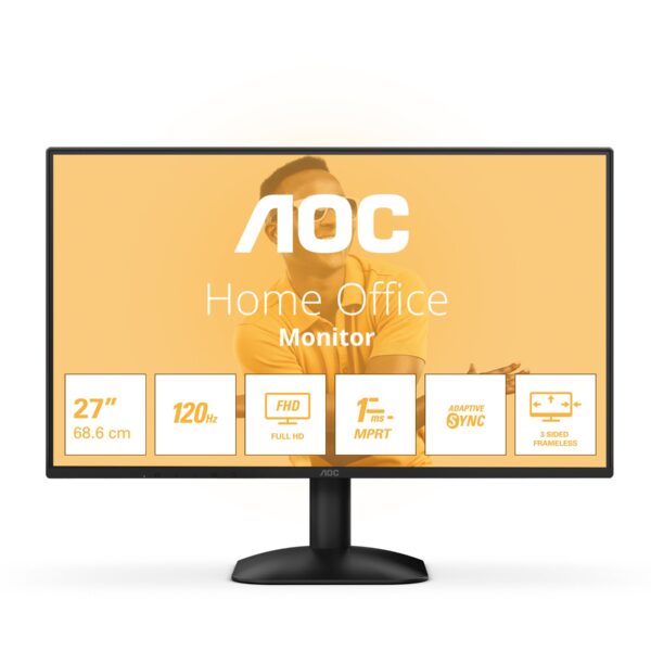 AOC | 27B31H | 27 " | IPS | FHD | 16:9 | 120 Hz | 1 ms | 1920 x 1080 pixels | 300 cd/m² | HDMI ports quantity 1 | Black