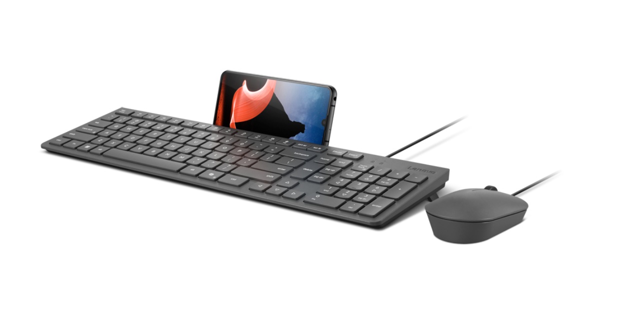 Lenovo 310 USB-A Wired Combo US English | Keyboard and Mouse Set | Wired | Mouse included | US English | Luna Grey - Image 2