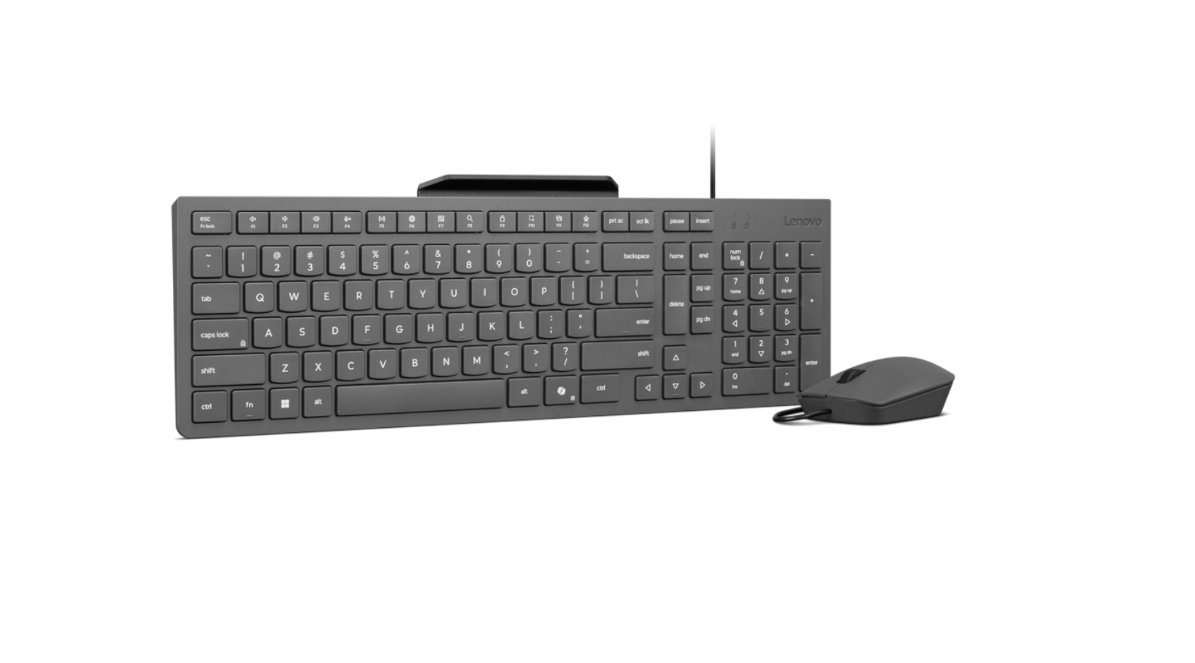 Lenovo 310 USB-A Wired Combo US English | Keyboard and Mouse Set | Wired | Mouse included | US English | Luna Grey - Image 3