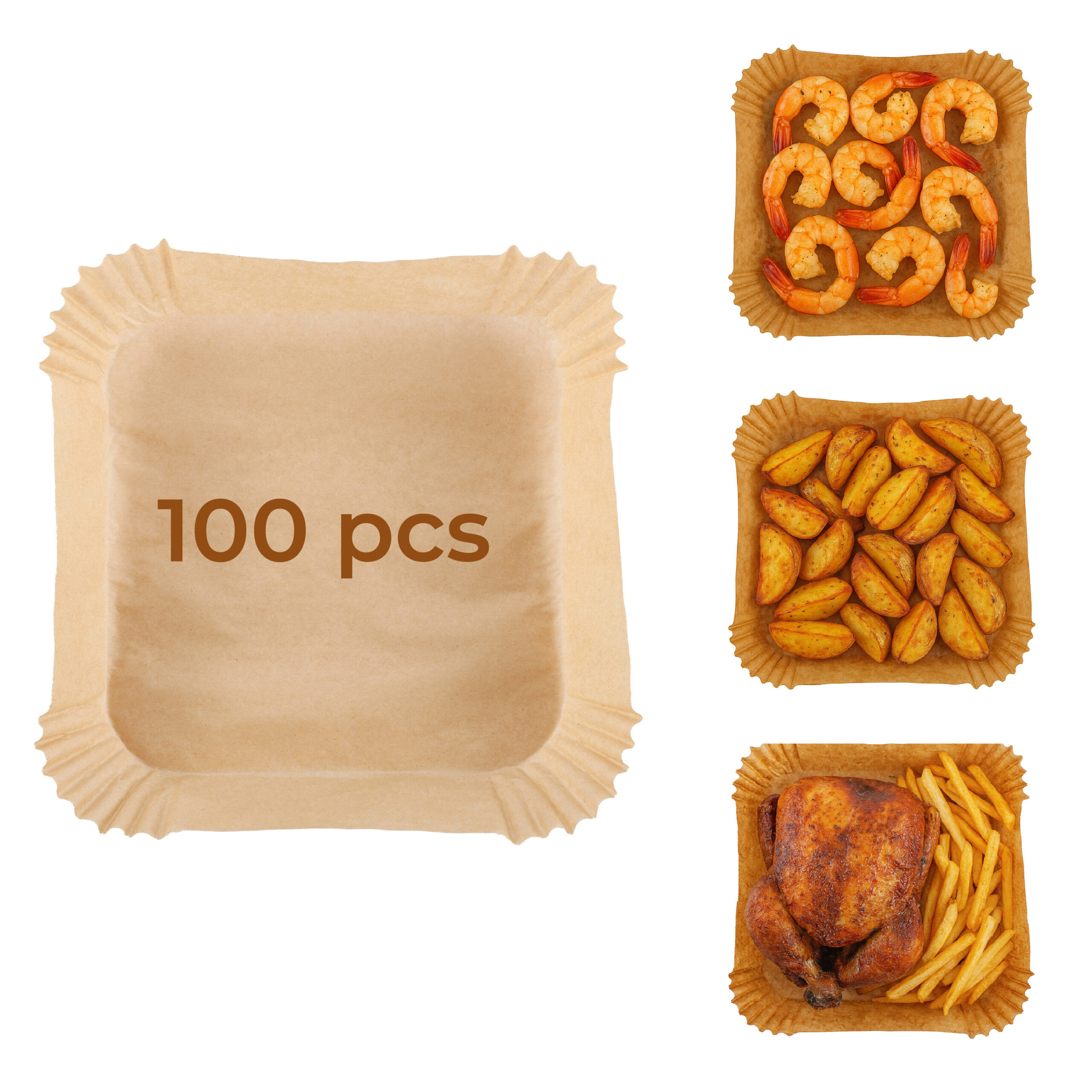 Adler Paper Liners for Air Fryer | AD 6732 | 100 | Dimensions (W x L) 20 x 20 x 4.5 cm - Image 4