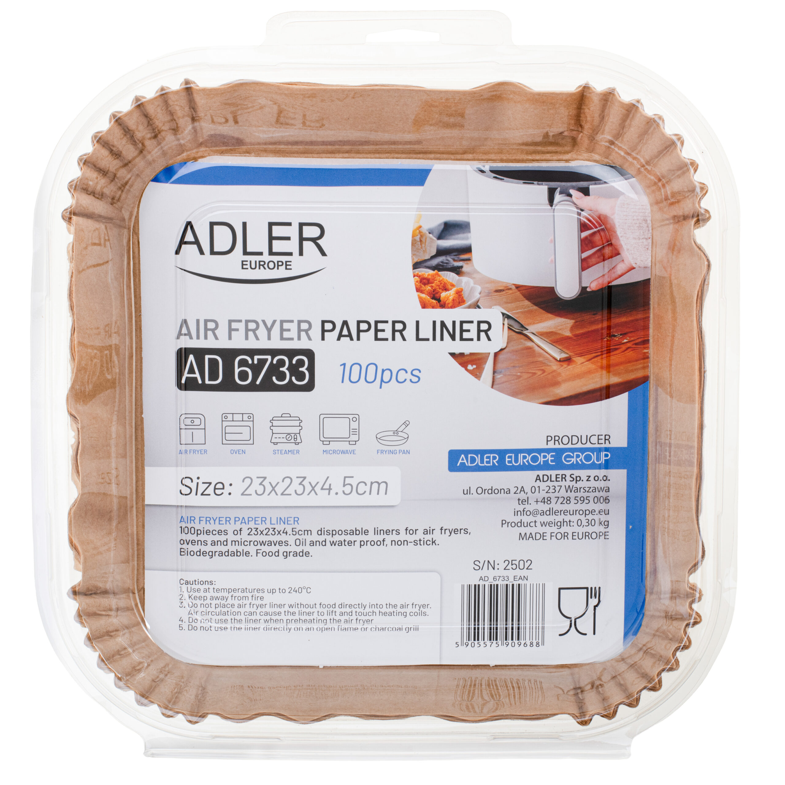 Adler Paper Liners for Air Fryer | AD 6733 | 100 pcs - Image 6
