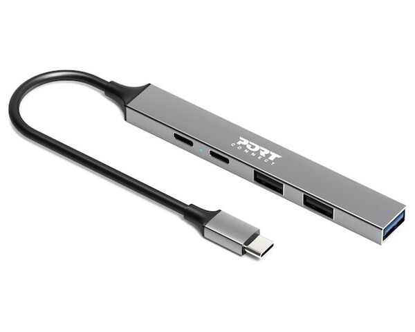 PORT CONNECT | USB-C Hub with 4 USB ports, 1X USB-C, 100W