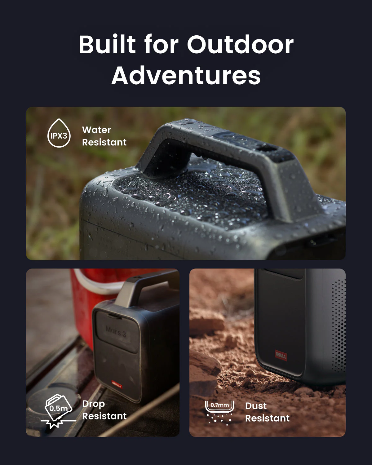 Anker Nebula Mars 3 | Full HD (1920x1080) | 1000 ANSI lumens | Black | Wi-Fi - Image 3