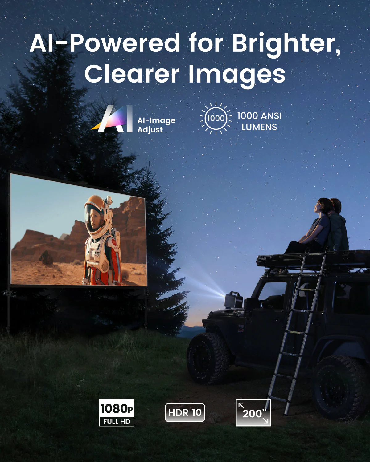 Anker Nebula Mars 3 | Full HD (1920x1080) | 1000 ANSI lumens | Black | Wi-Fi - Image 4