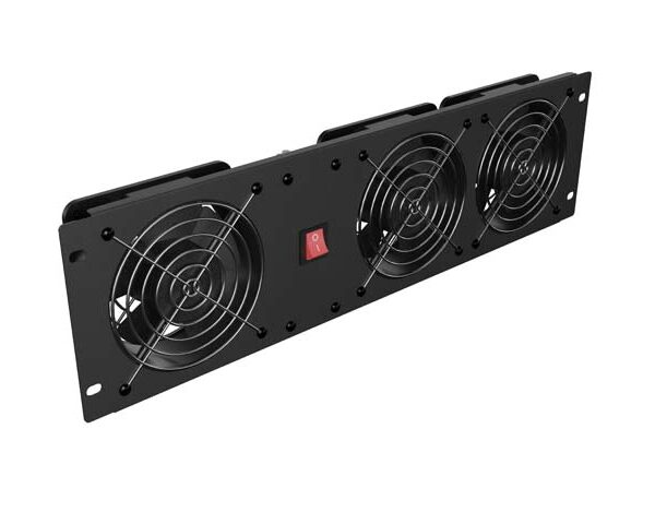 Lanberg Vertical Ventilation Panel 19" 3U for Rack three Fans 230V | AK-1506-B | Black