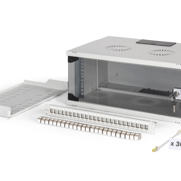 Digitus SOHO Pro network set, 483 mm (19"), 4U, 540 x 400 mm | DN-49200-SET | Light Grey