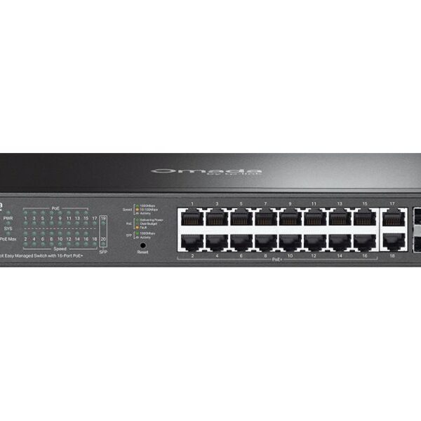 TP-Link Omada 20-Port Gigabit Easy Managed Switch with 16-Port PoE+ | TP-LINK