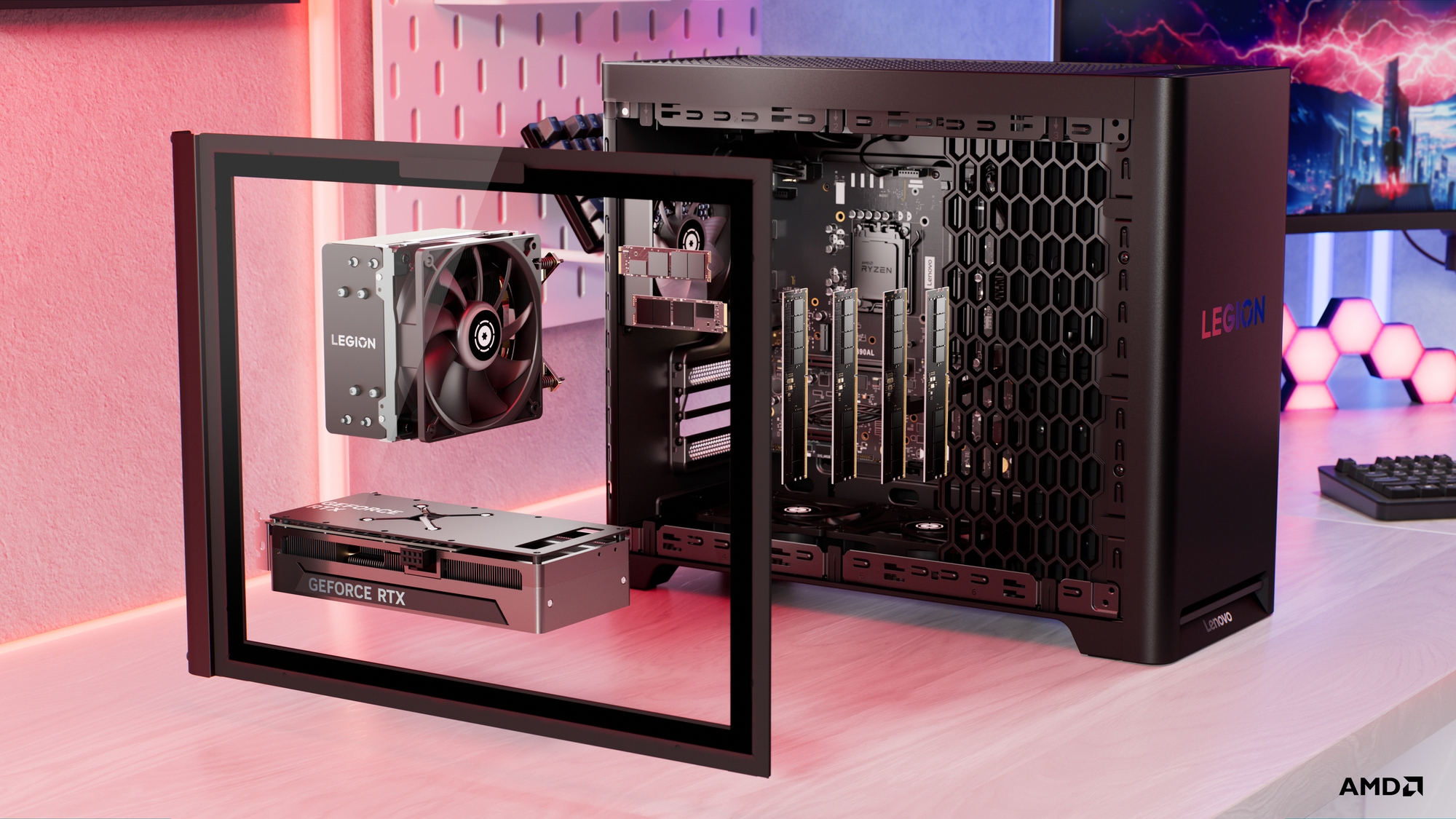 Lenovo Legion | T5 30AGB10 | Desktop | Tower | AMD Ryzen 7 | 7700X | 32 (2x16GB) GB | UDIMM DDR5 | 2000 GB | NVIDIA GeForce RTX 5070 | No Optical drive | No keyboard | Windows 11 Pro | Warranty 24 month(s) - Image 17