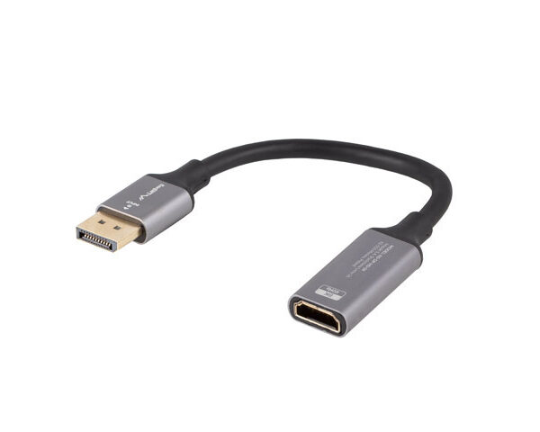 Lanberg Displayport (M) to HDMI (F) Adapter 8K on cable 20cm, Silver | AD-DP-HD-04