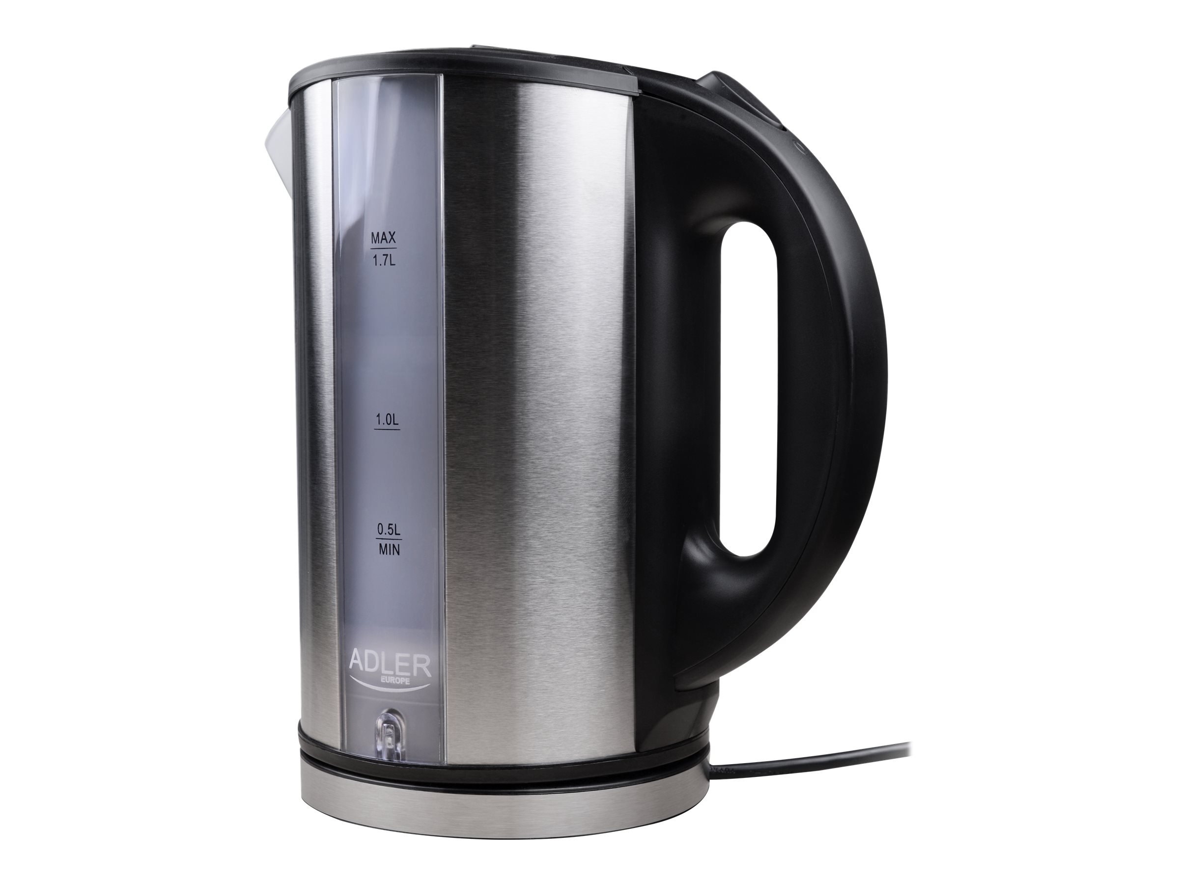 Adler | Kettle | AD 1216 | Standard | 2000 W | 1.7 L | Stainless steel | 360° rotational base | Stainless steel - Image 2