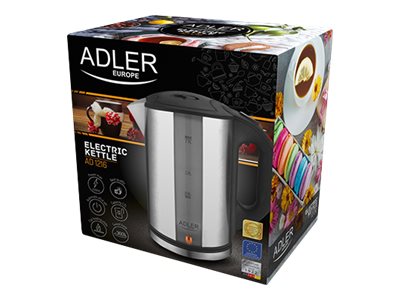 Adler | Kettle | AD 1216 | Standard | 2000 W | 1.7 L | Stainless steel | 360° rotational base | Stainless steel - Image 7