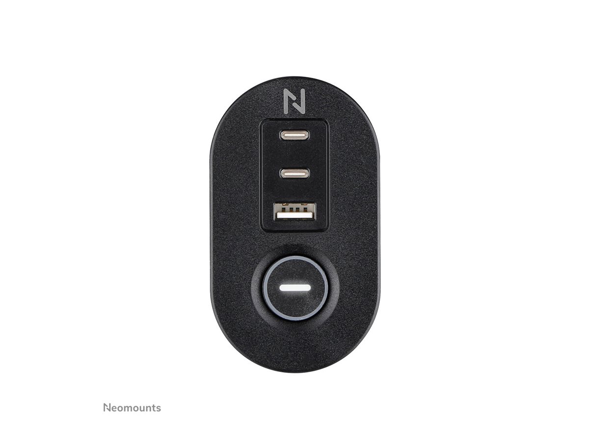 Neomounts | Desk socket with clamp and USB-C and USB-A ports - Quick charge | DS22-840BL6 | Black - Image 3
