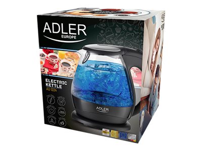 Kettle | Adler | Kettle | AD 1224 | Standard | 2000 W | 1.5 L | Glass | 360° rotational base | Black - Image 8