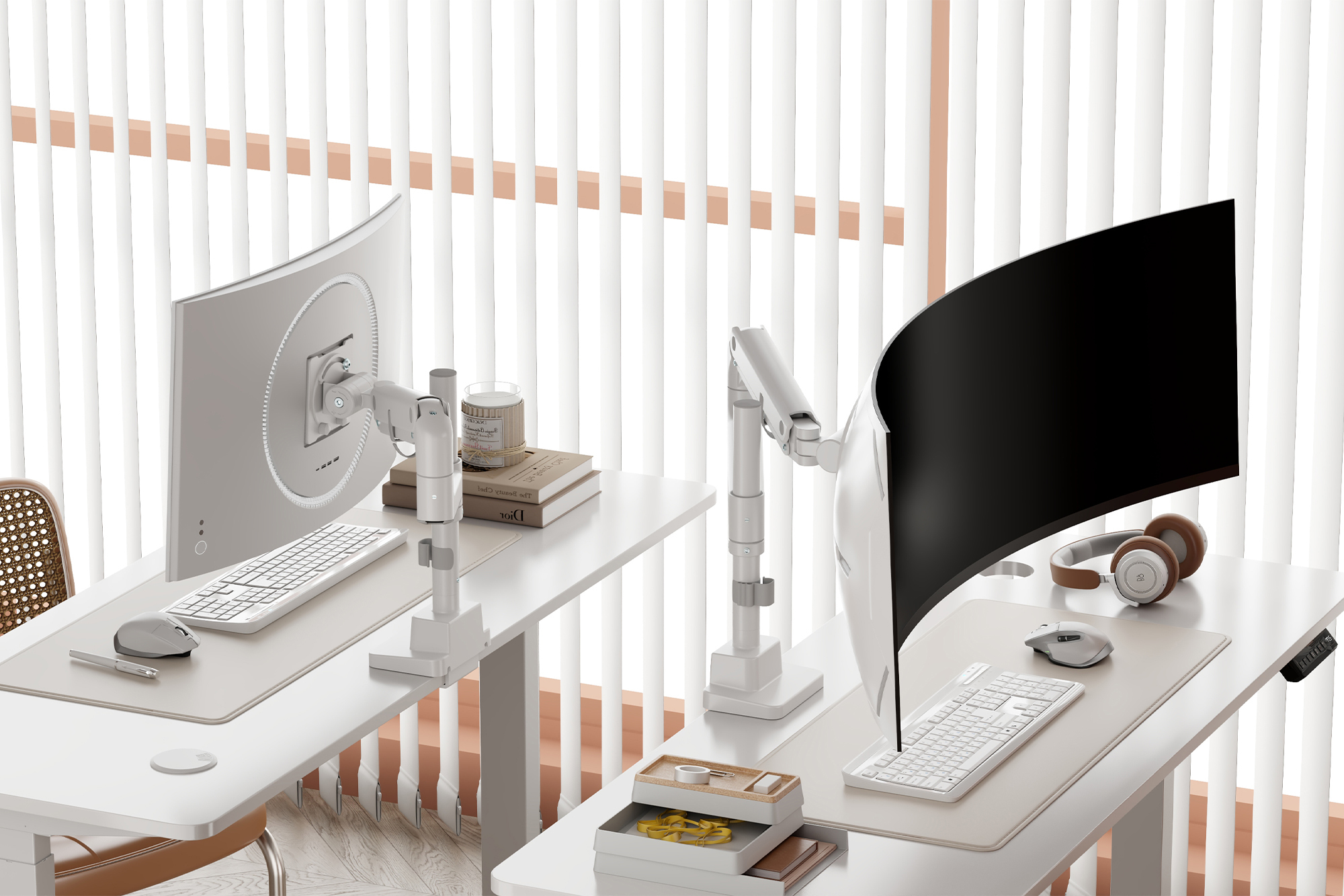 Digitus Desk Mount | DA-90476 Single Monitor Mount | Height, tilt, pivot, rotation, depth | 57 " | Maximum weight (capacity) 27 kg | White - Image 7