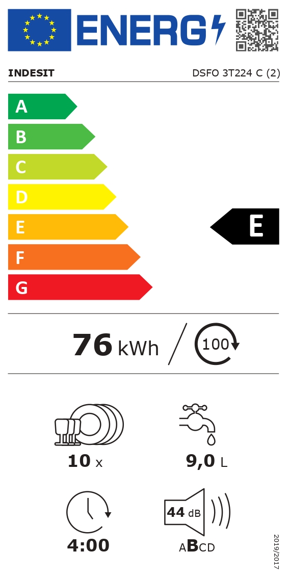 Dishwasher | DSFO 3T224 C | Free standing | Width 45 cm | Number of place settings 10 | Number of programs 9 | Energy efficiency class E | Display | White - Image 4