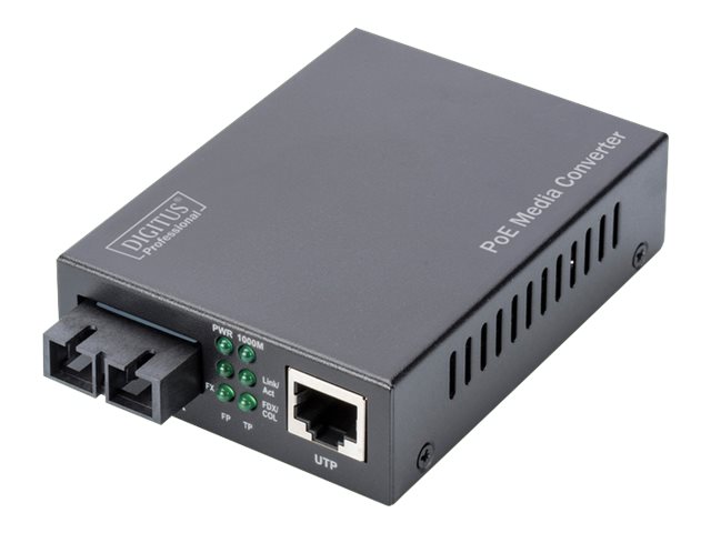 DIGITUS Gigabit Ethernet PoE+ Media Converter, Multimode | Digitus