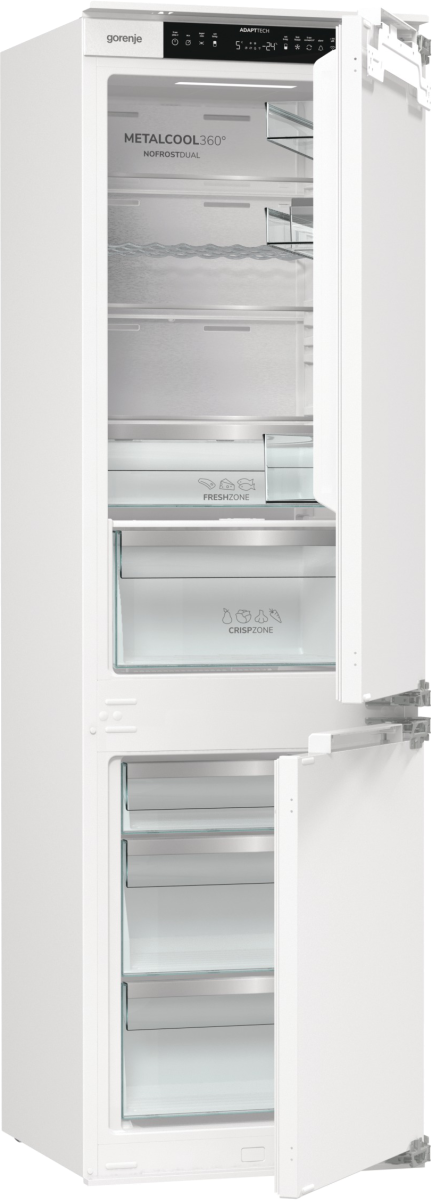 Gorenje Refrigerator | NRKI517E82WF | Energy efficiency class E | Built-in | Combi | Height 177.2 cm | No Frost system | Fridge net capacity 176 L | Freezer net capacity 76 L | Display | 35 dB | White - Image 3