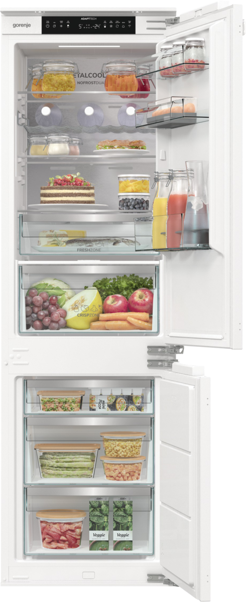 Gorenje Refrigerator | NRKI517E82WF | Energy efficiency class E | Built-in | Combi | Height 177.2 cm | No Frost system | Fridge net capacity 176 L | Freezer net capacity 76 L | Display | 35 dB | White - Image 5