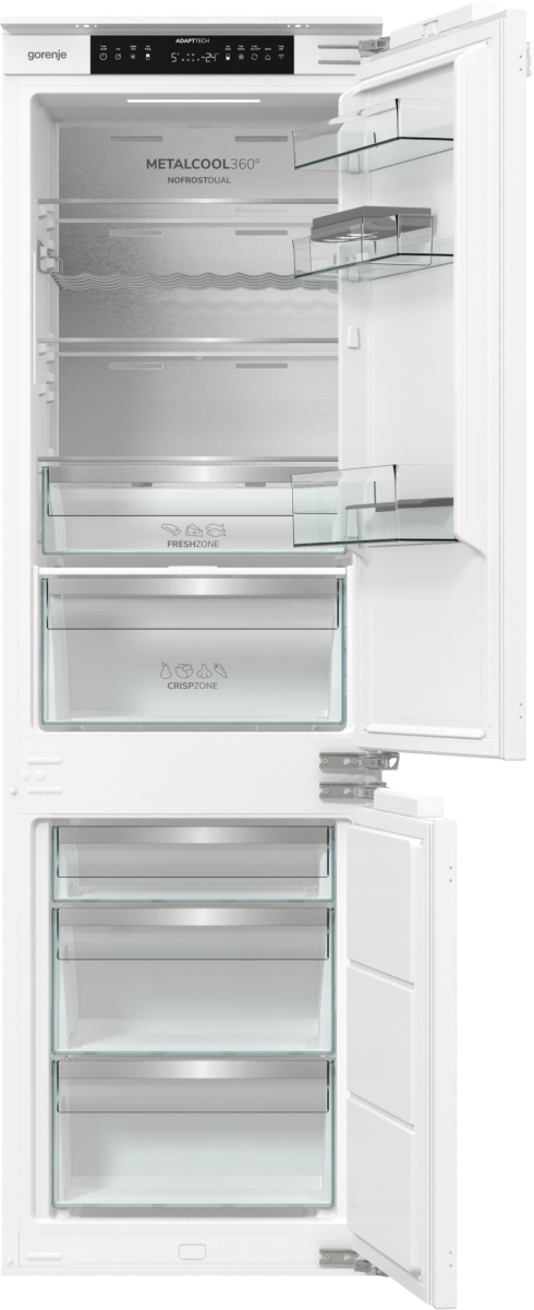 Gorenje Refrigerator | NRKI517E82WF | Energy efficiency class E | Built-in | Combi | Height 177.2 cm | No Frost system | Fridge net capacity 176 L | Freezer net capacity 76 L | Display | 35 dB | White - Image 6