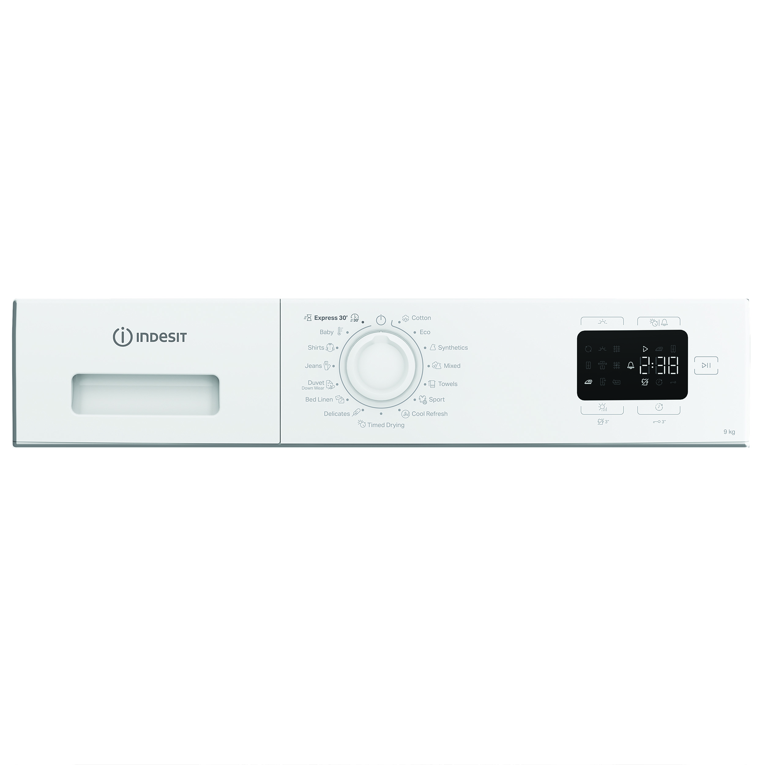 INDESIT Dryer Machine | C YD 92D WB EE | Energy efficiency class E | Front loading | 9 kg | Digital | Depth 60.7 cm | White - Image 4