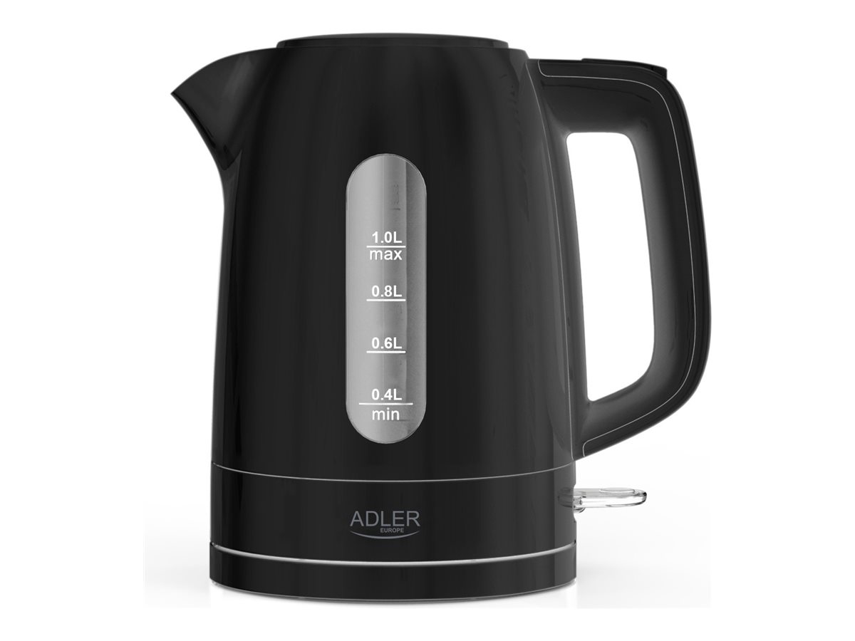 Adler Kettle | AD 1380b | Electric | 2200 W | 1 L | Polypropylene | 360° rotational base | Black - Image 2