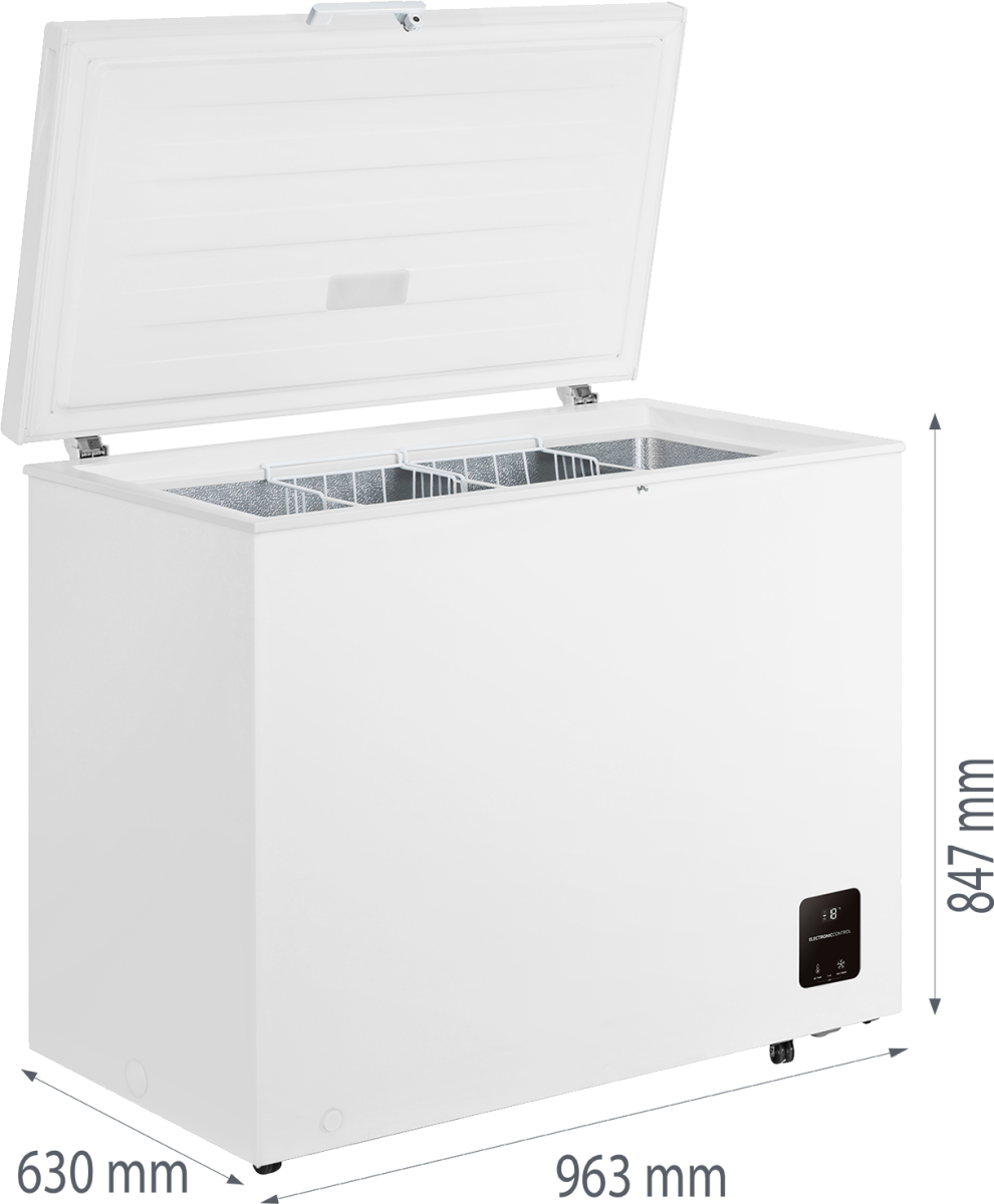 Gorenje Freezer | FH25EAW | Energy efficiency class E | Chest | Free standing | Height 84.7 cm | Total net capacity 248 L | White - Image 4