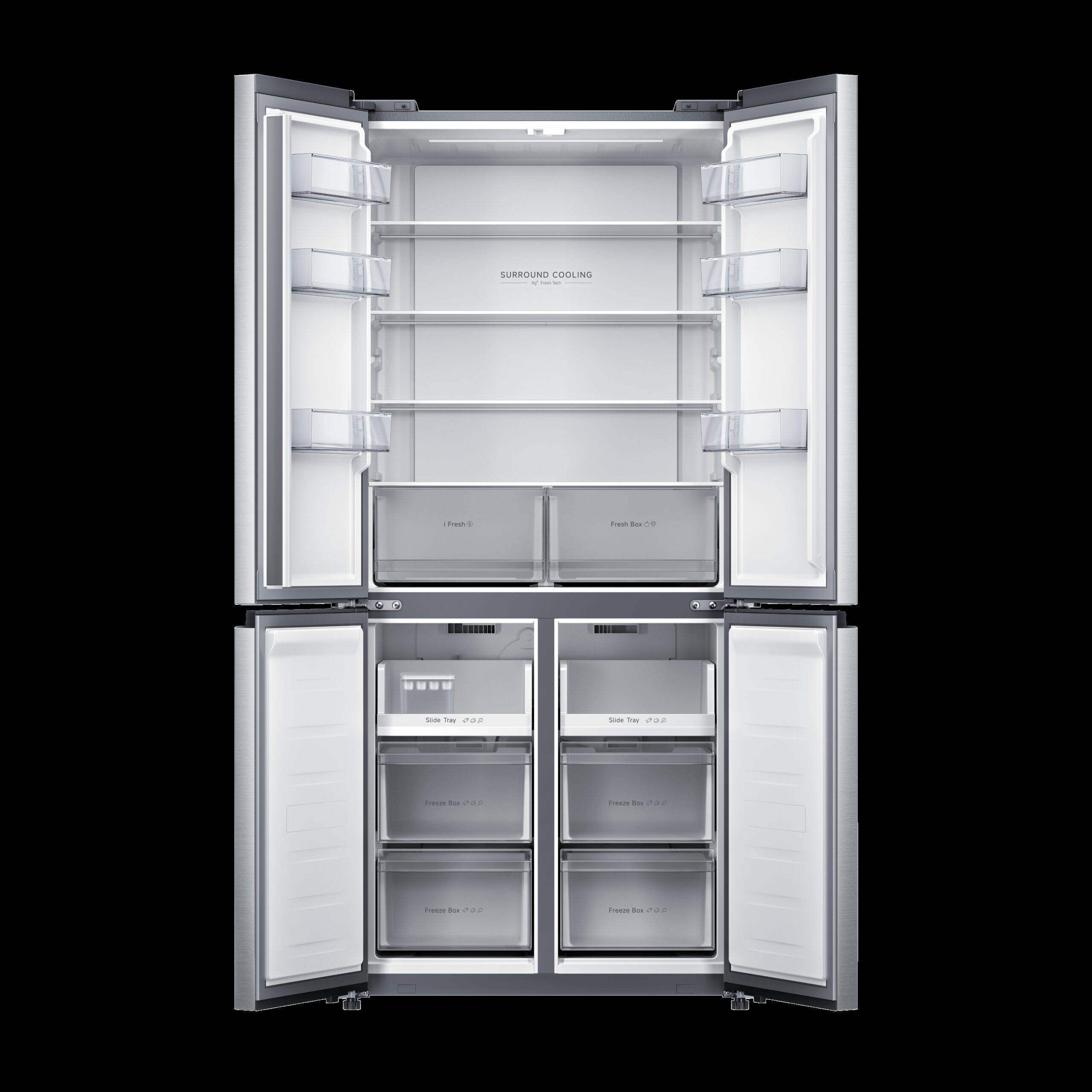 Xiaomi Mijia Refrigerator Cross Door 502L EU | Energy efficiency class E | Free standing | Side by Side | Height 191.2 cm | No Frost system | Fridge net capacity 326 L | Freezer net capacity 176 L | 37 dB | Brushed Silver - Image 2