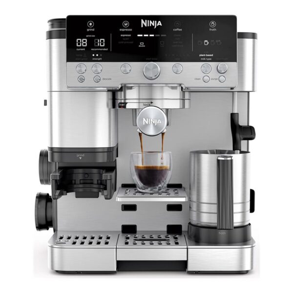 NINJA Espresso Coffee Maker | ES601EU Luxe Café Premier | Pump pressure 11 bar | Built-in milk frother | Ground | 1650 W | Black/Stainless Steel