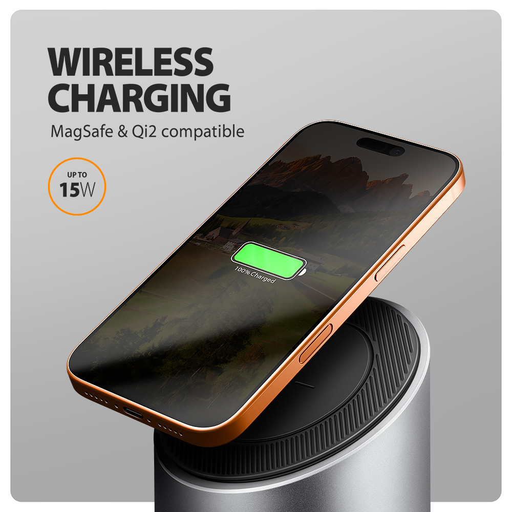 AXAGON USB-C 10Gbps Wireless Charging 9in1 hub | HMC-WL9 - Image 5
