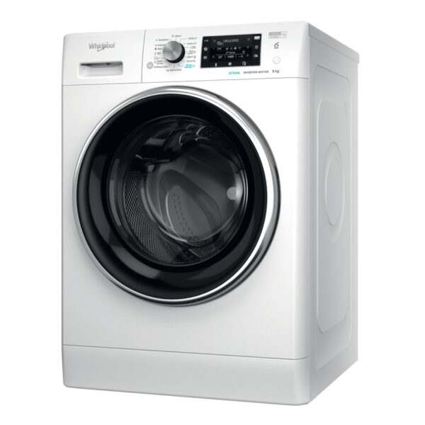 Whirlpool Washing machine | FFD 9489 BCV EE | Energy efficiency class A | Front loading | Washing capacity 9 kg | 1400 RPM | Depth 63 cm | Width 60 cm | Display | LCD | Steam function | White