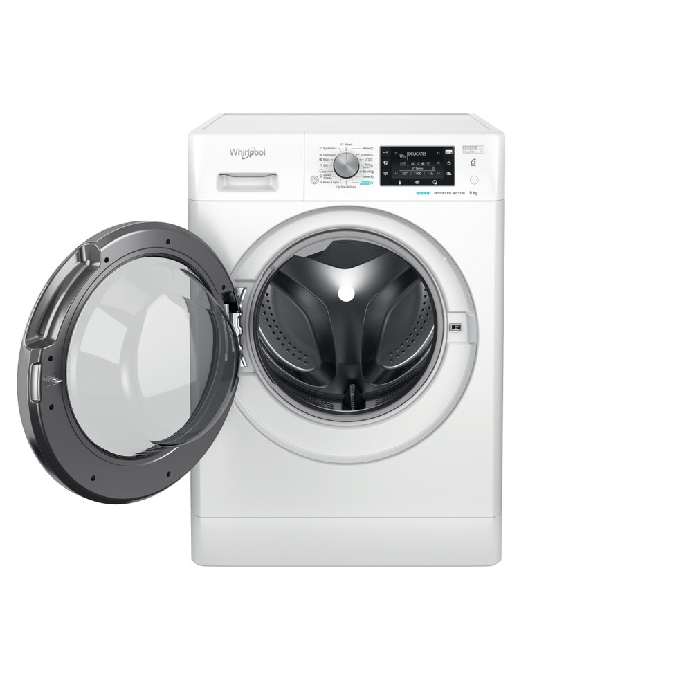 Whirlpool Washing machine | FFD 9489 BCV EE | Energy efficiency class A | Front loading | Washing capacity 9 kg | 1400 RPM | Depth 63 cm | Width 60 cm | Display | LCD | Steam function | White - Image 3