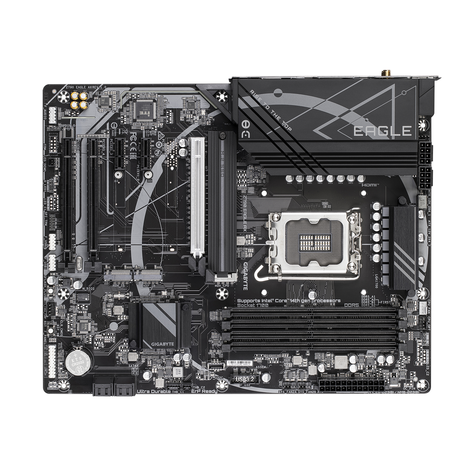 Gigabyte Z790 EAGLE AX | Processor family Intel | Processor socket LGA1700 | DDR5 DIMM | Supported hard disk drive interfaces SATA, M.2 | Number of SATA connectors 4 - Image 3