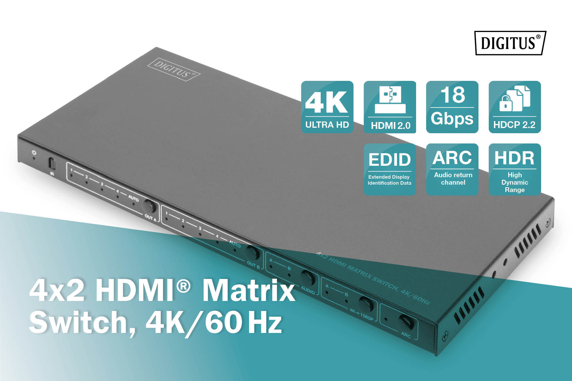 Digitus | 4x2 HDMI Matrix Switch, 4K/60Hz | DS-55509 - Image 6