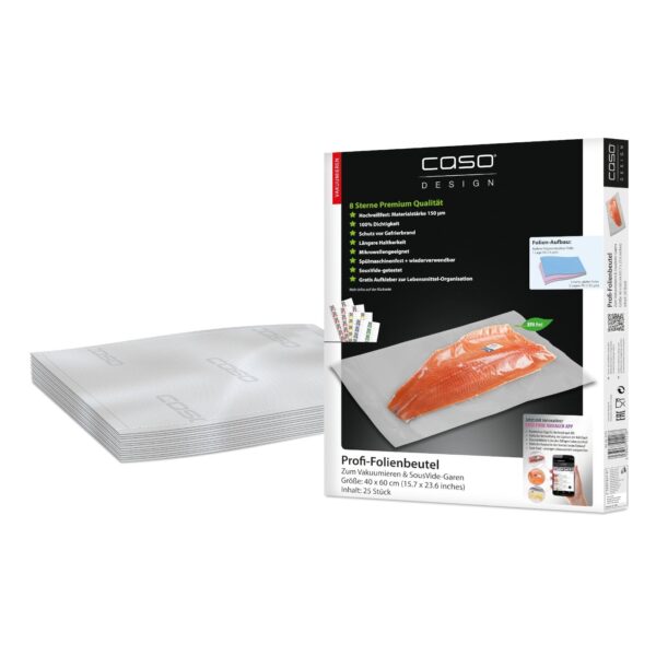 Caso | Foil bags | 01218 | 25 units | Dimensions (W x L) 40 x 60 cm | Ribbed