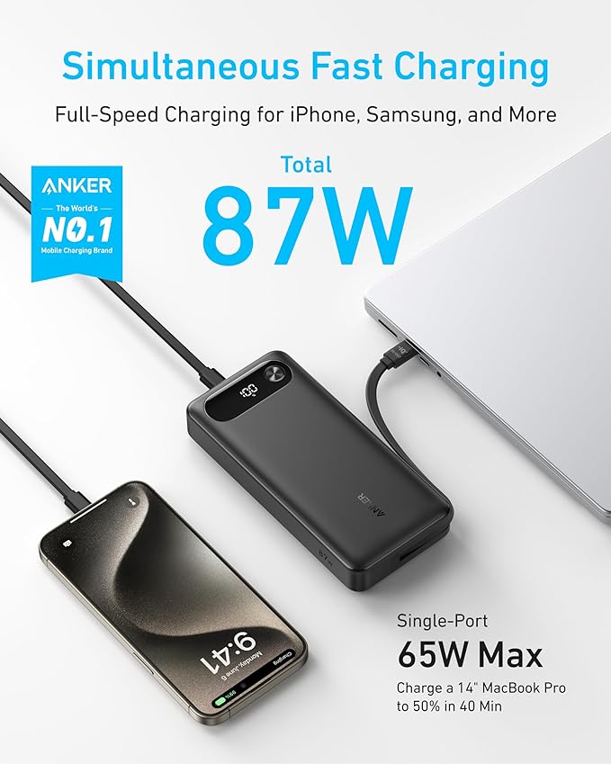 Anker Power Bank 65W | A1383H11 | 20000 mAh | Black - Image 4
