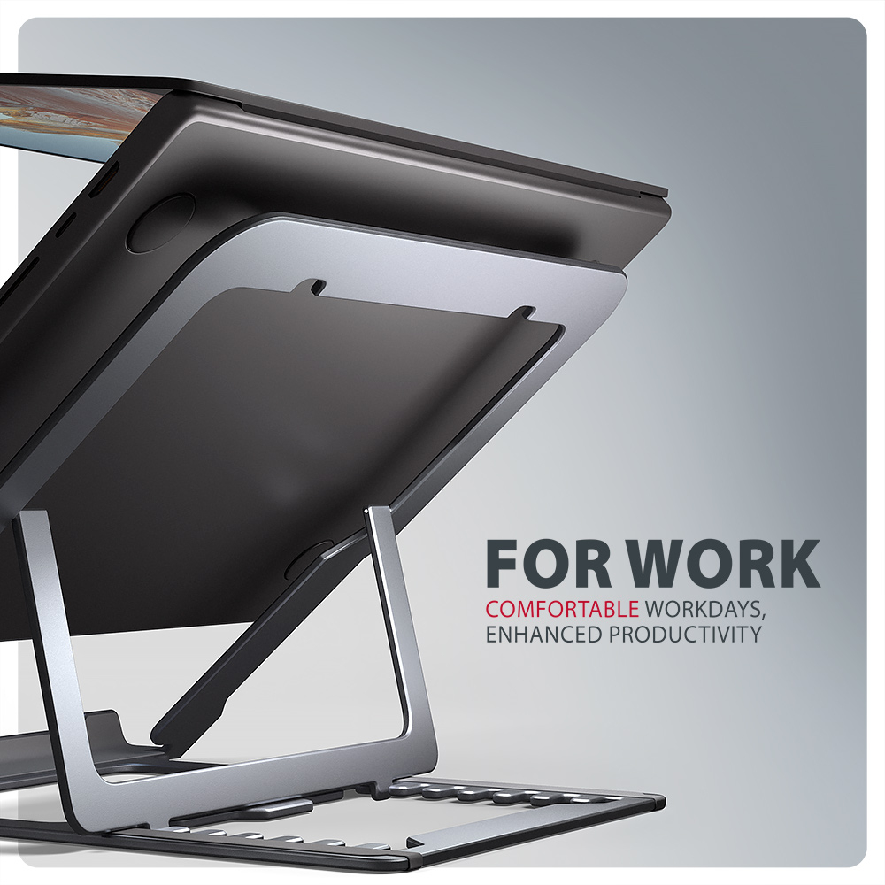 AXAGON STND-LAG stand for laptops and tablets | Adjustable Height, Angle | 10-17.3 " | Maximum weight (capacity) 20 kg | Grey - Image 4