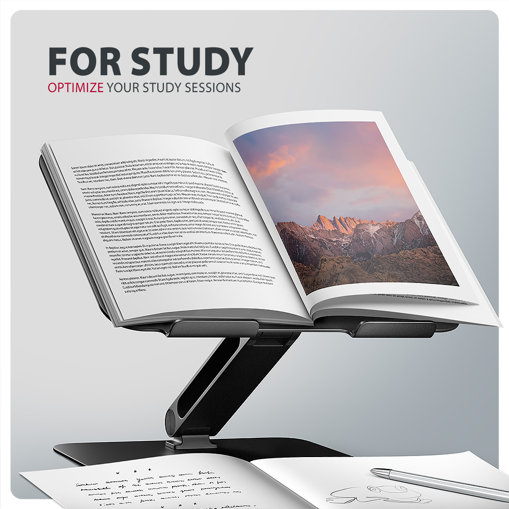 AXAGON STND-LQB stand for notebooks and tablets | Adjustable Height, Angle | 10-17.3 " | Maximum weight (capacity) 5 kg | Black - Image 3