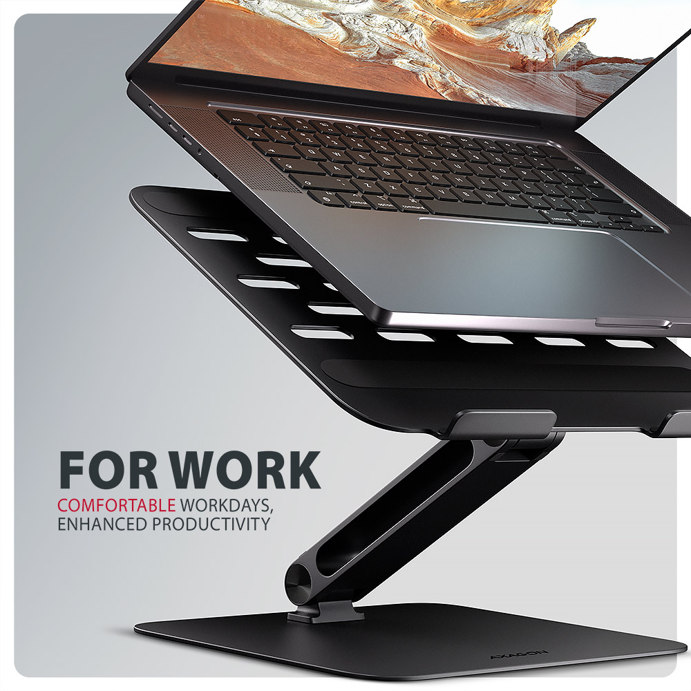 AXAGON STND-LQB stand for notebooks and tablets | Adjustable Height, Angle | 10-17.3 " | Maximum weight (capacity) 5 kg | Black - Image 6