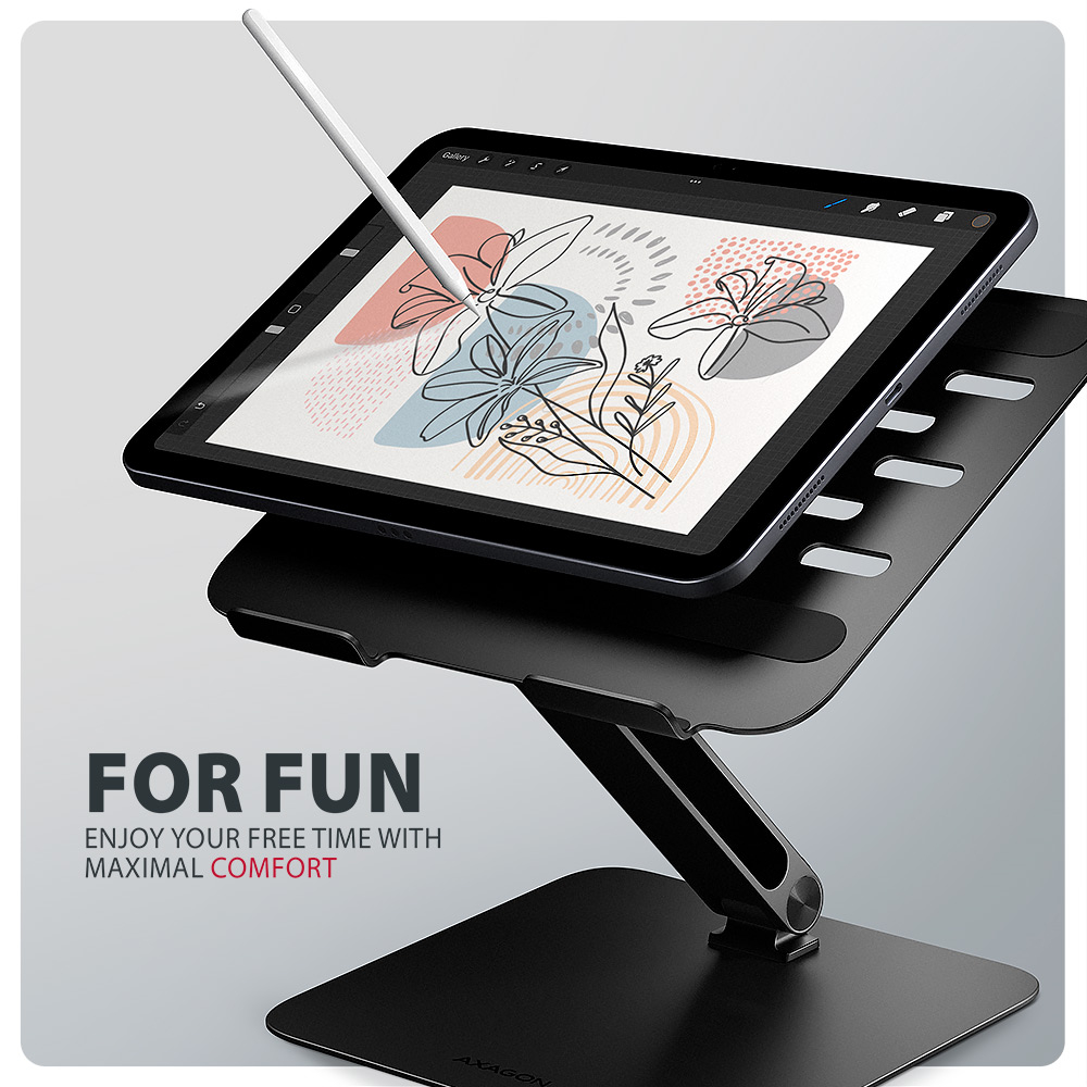 AXAGON STND-LQB stand for notebooks and tablets | Adjustable Height, Angle | 10-17.3 " | Maximum weight (capacity) 5 kg | Black - Image 7