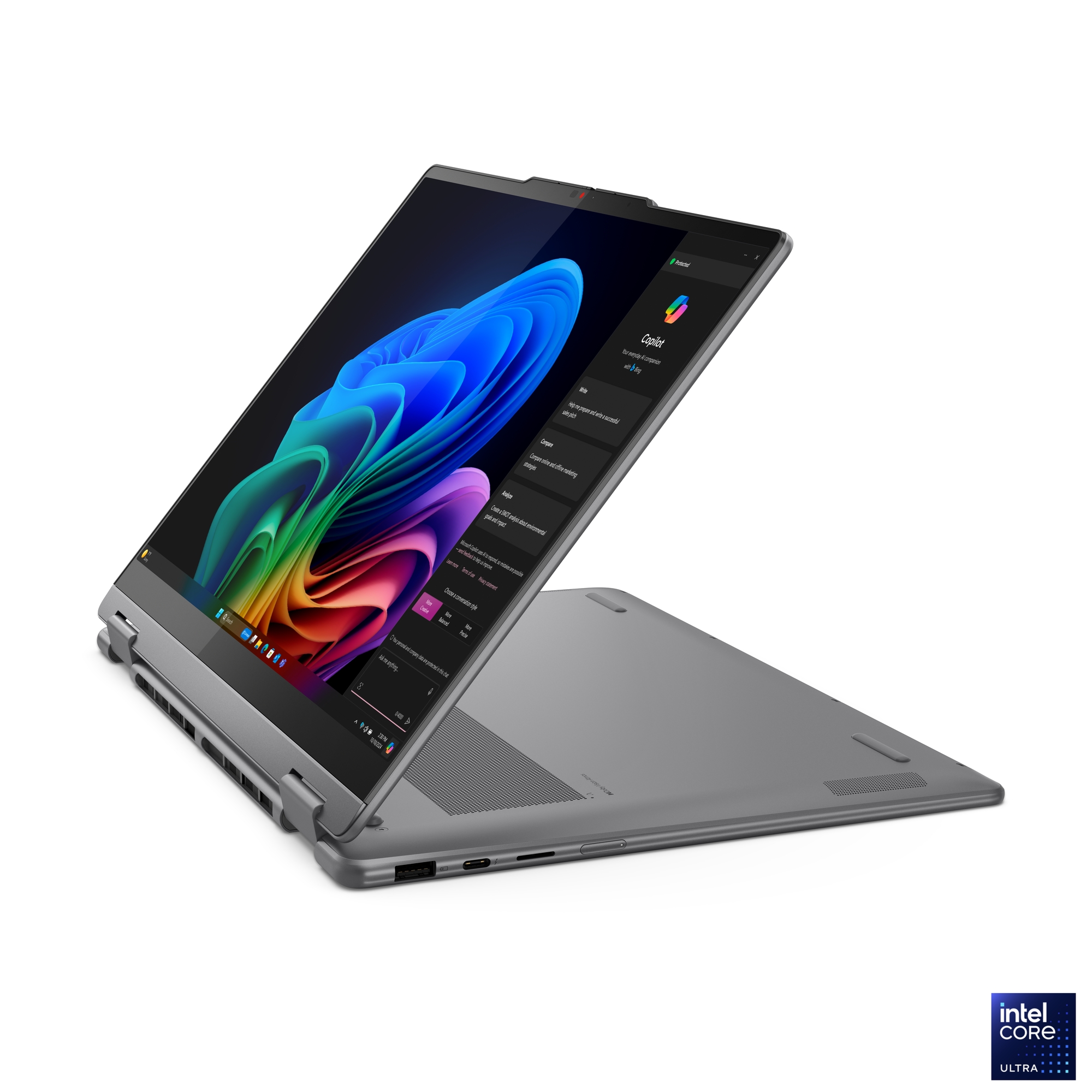 Lenovo Yoga 7 2-in-1 14ILL10 | Luna Grey | 14 " | OLED | Touchscreen | WUXGA | 1920 x 1200 pixels | Intel Core Ultra 7 | 256V | 16 GB | Soldered LPDDR5x | Solid-state drive capacity 512 GB | Intel Arc Graphics 140V | Windows 11 Home | 802.11be | Bluetooth version 5.4 | Keyboard language English | Keyboard backlit | Warranty 24 month(s) | Battery warranty 12 month(s) - Image 9