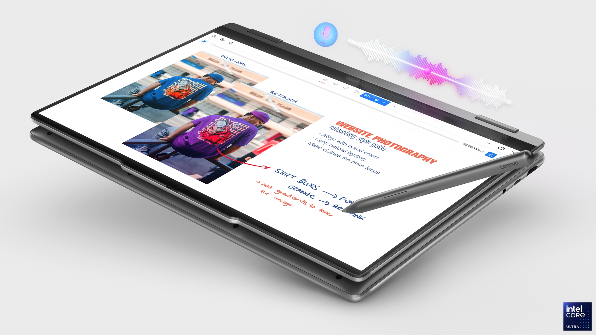 Lenovo Yoga 7 2-in-1 14ILL10 | Luna Grey | 14 " | OLED | Touchscreen | WUXGA | 1920 x 1200 pixels | Intel Core Ultra 7 | 256V | 16 GB | Soldered LPDDR5x | Solid-state drive capacity 512 GB | Intel Arc Graphics 140V | Windows 11 Home | 802.11be | Bluetooth version 5.4 | Keyboard language English | Keyboard backlit | Warranty 24 month(s) | Battery warranty 12 month(s) - Image 35