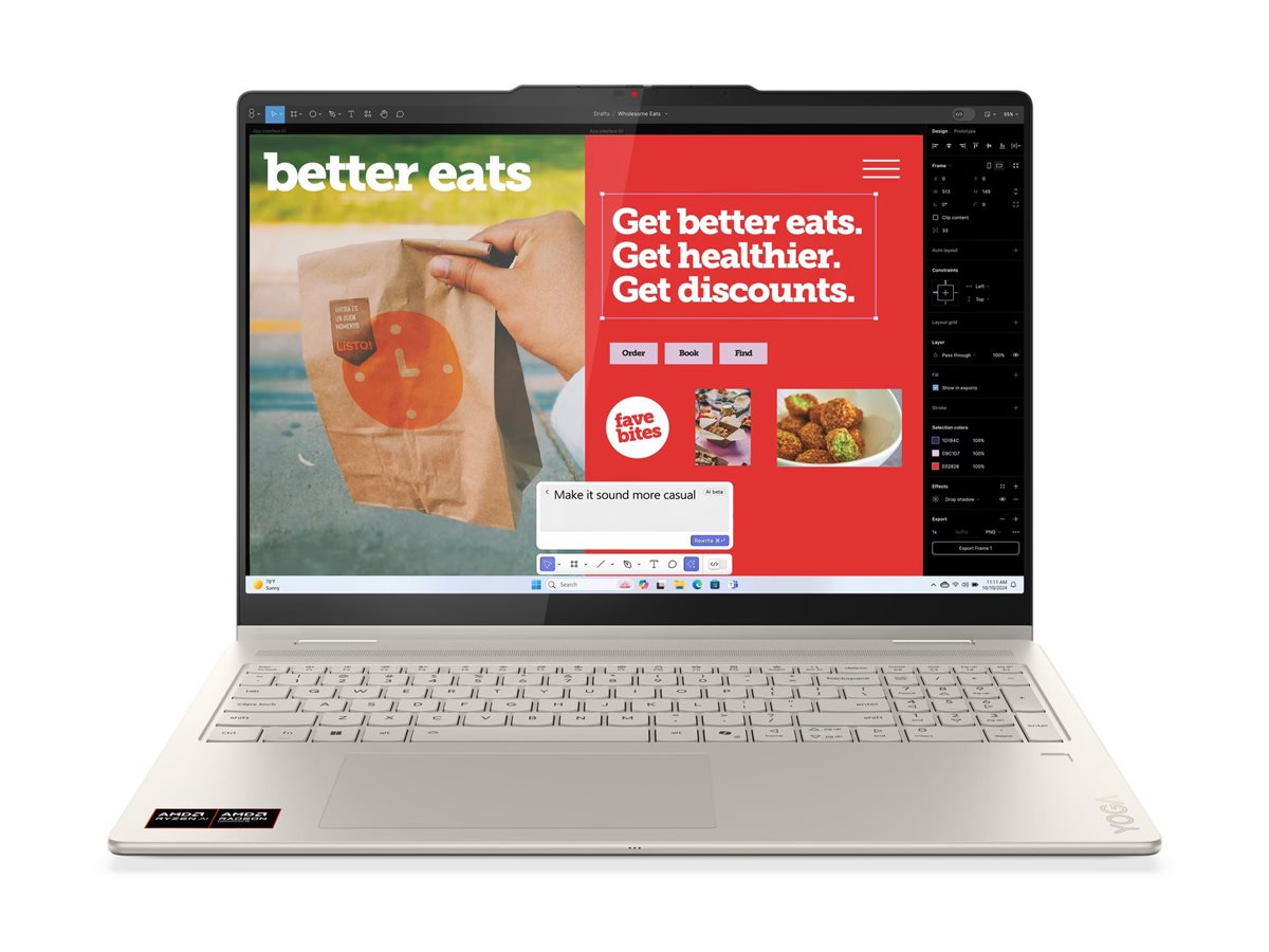 Lenovo Yoga 7 2-in-1 16AKP10 | Seashell | 16 " | OLED | Touchscreen | 2.8K WQXGA+ | 2880 x 1800 pixels | AMD Ryzen AI 7 | 350 | 16 GB | Soldered LPDDR5x | Solid-state drive capacity 1000 GB | AMD Radeon 860M Graphics | Windows 11 Home | 802.11be | Bluetooth version 5.4 | Keyboard language Nordic | Keyboard backlit | Warranty 24 month(s) | Battery warranty 12 month(s) - Image 3