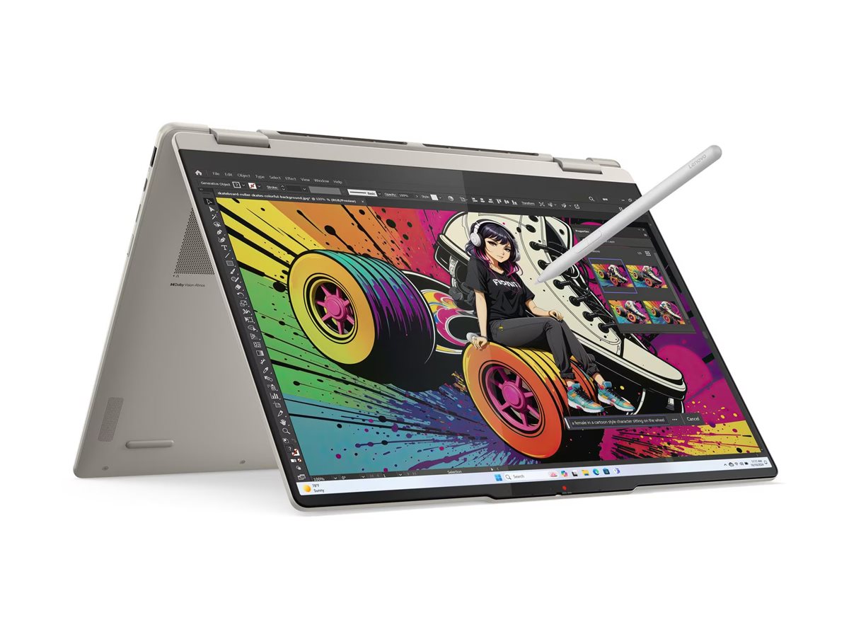 Lenovo Yoga 7 2-in-1 16AKP10 | Seashell | 16 " | OLED | Touchscreen | 2.8K WQXGA+ | 2880 x 1800 pixels | AMD Ryzen AI 7 | 350 | 16 GB | Soldered LPDDR5x | Solid-state drive capacity 1000 GB | AMD Radeon 860M Graphics | Windows 11 Home | 802.11be | Bluetooth version 5.4 | Keyboard language Nordic | Keyboard backlit | Warranty 24 month(s) | Battery warranty 12 month(s) - Image 5