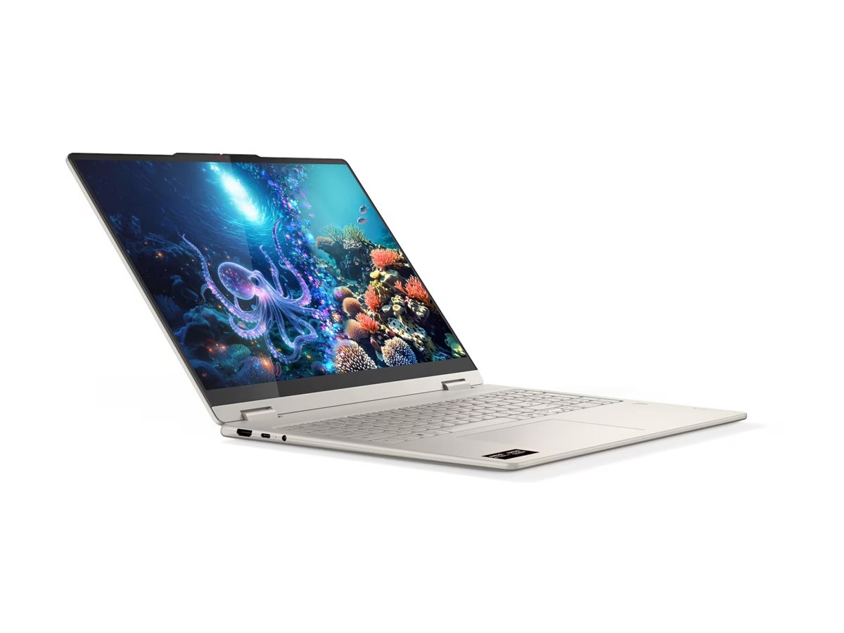Lenovo Yoga 7 2-in-1 16AKP10 | Seashell | 16 " | OLED | Touchscreen | 2.8K WQXGA+ | 2880 x 1800 pixels | AMD Ryzen AI 7 | 350 | 16 GB | Soldered LPDDR5x | Solid-state drive capacity 1000 GB | AMD Radeon 860M Graphics | Windows 11 Home | 802.11be | Bluetooth version 5.4 | Keyboard language Nordic | Keyboard backlit | Warranty 24 month(s) | Battery warranty 12 month(s) - Image 6