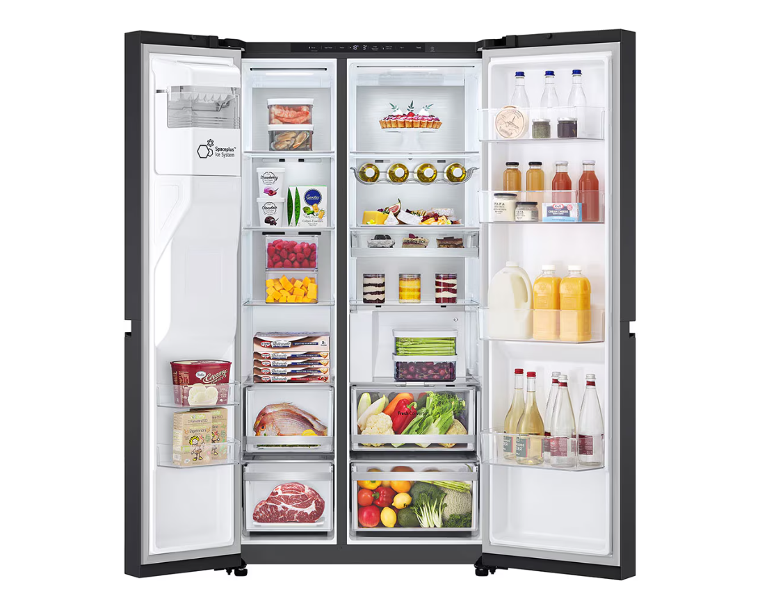 LG Refrigerator | GSLC41EPPE | Energy efficiency class E | Free standing | Side by side | Height 179 cm | Fridge net capacity 420 L | Freezer net capacity 221 L | Display | 36 dB | Black - Image 3