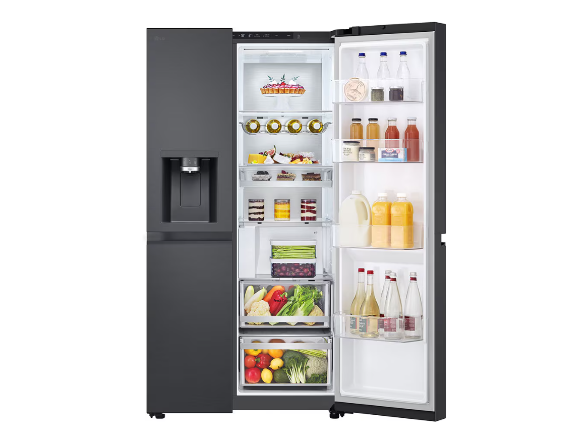 LG Refrigerator | GSLC41EPPE | Energy efficiency class E | Free standing | Side by side | Height 179 cm | Fridge net capacity 420 L | Freezer net capacity 221 L | Display | 36 dB | Black - Image 8