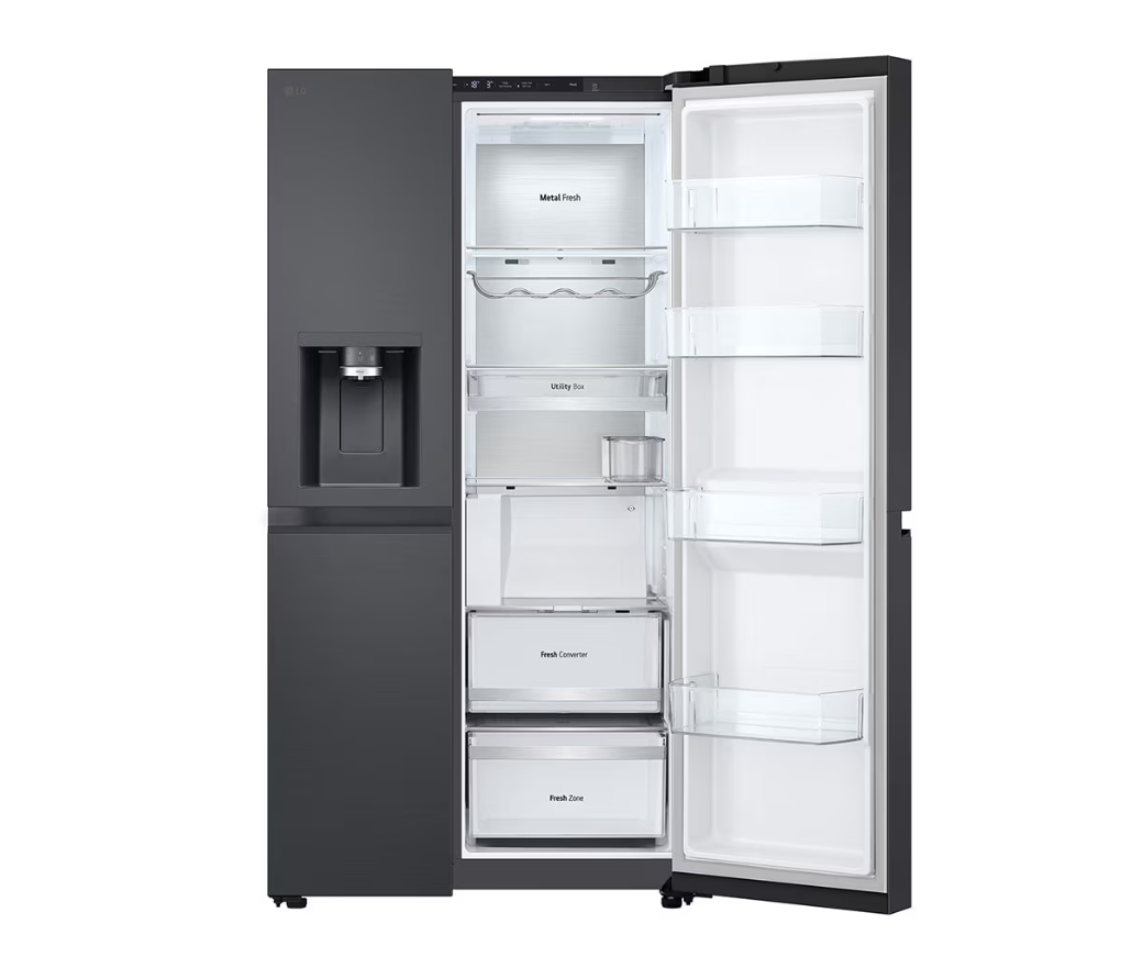 LG Refrigerator | GSLC41EPPE | Energy efficiency class E | Free standing | Side by side | Height 179 cm | Fridge net capacity 420 L | Freezer net capacity 221 L | Display | 36 dB | Black - Image 9