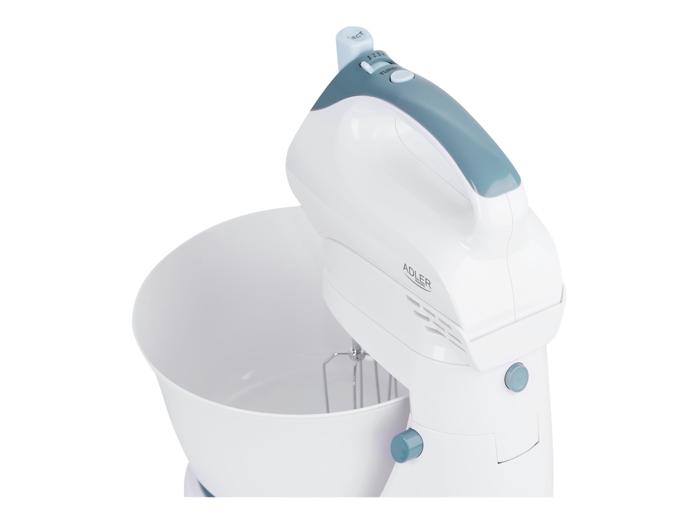 Adler | Mixer | AD 4202 | Mixer with bowl | 300 W | Number of speeds 5 | Turbo mode | White - Image 8